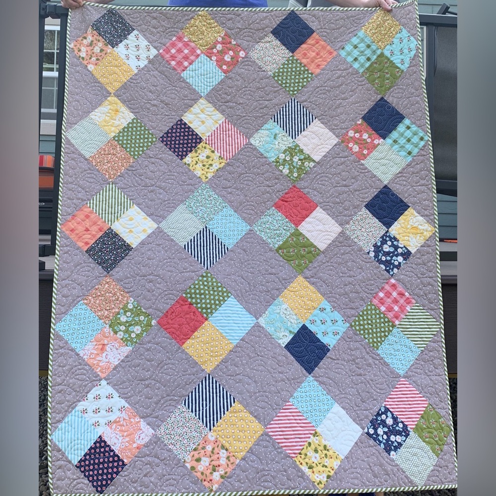 Quilt, NEW, Handmade, professionally quilted, 50 x 60”